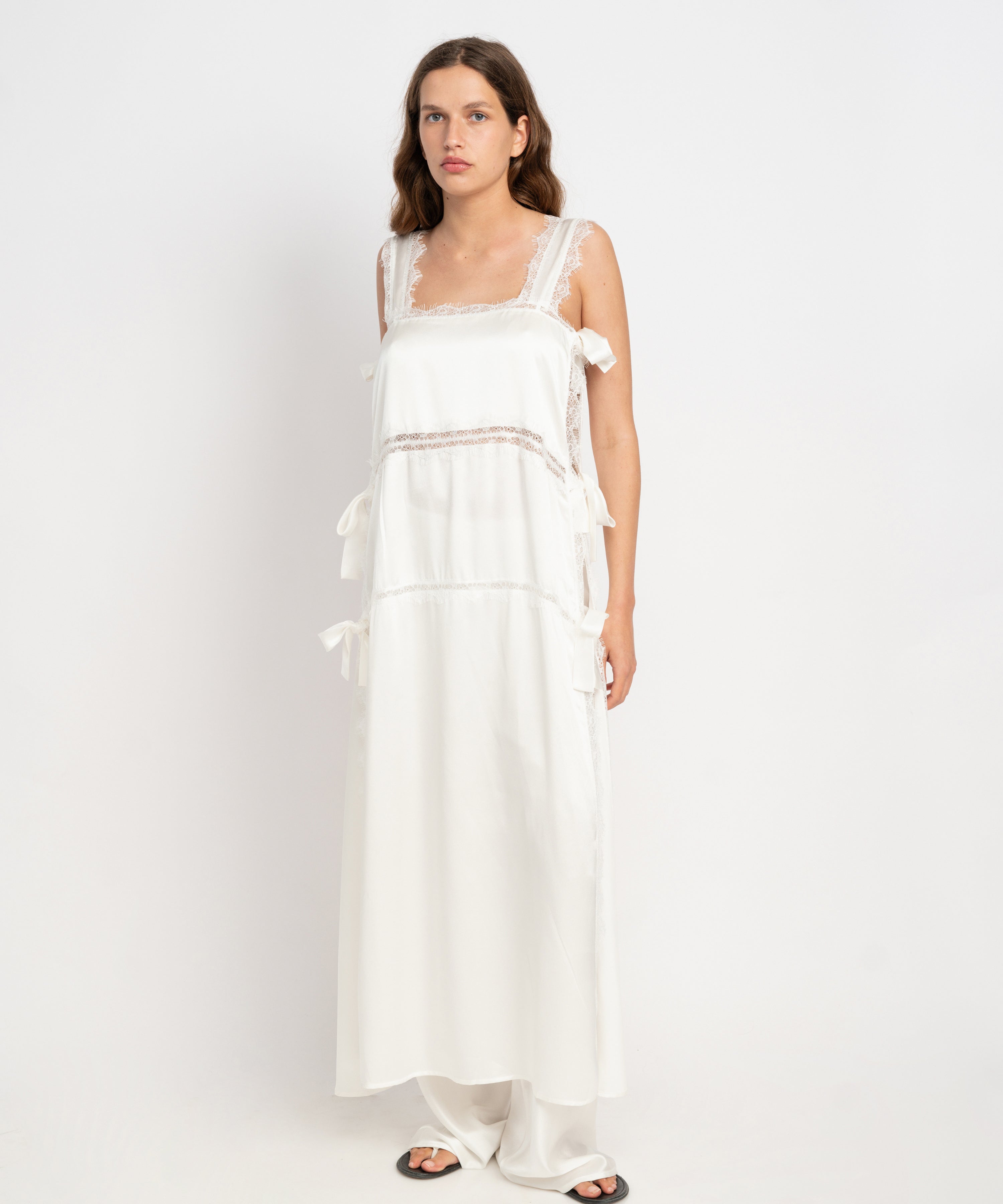 SOPHIA WHITE DRESS IN SILK