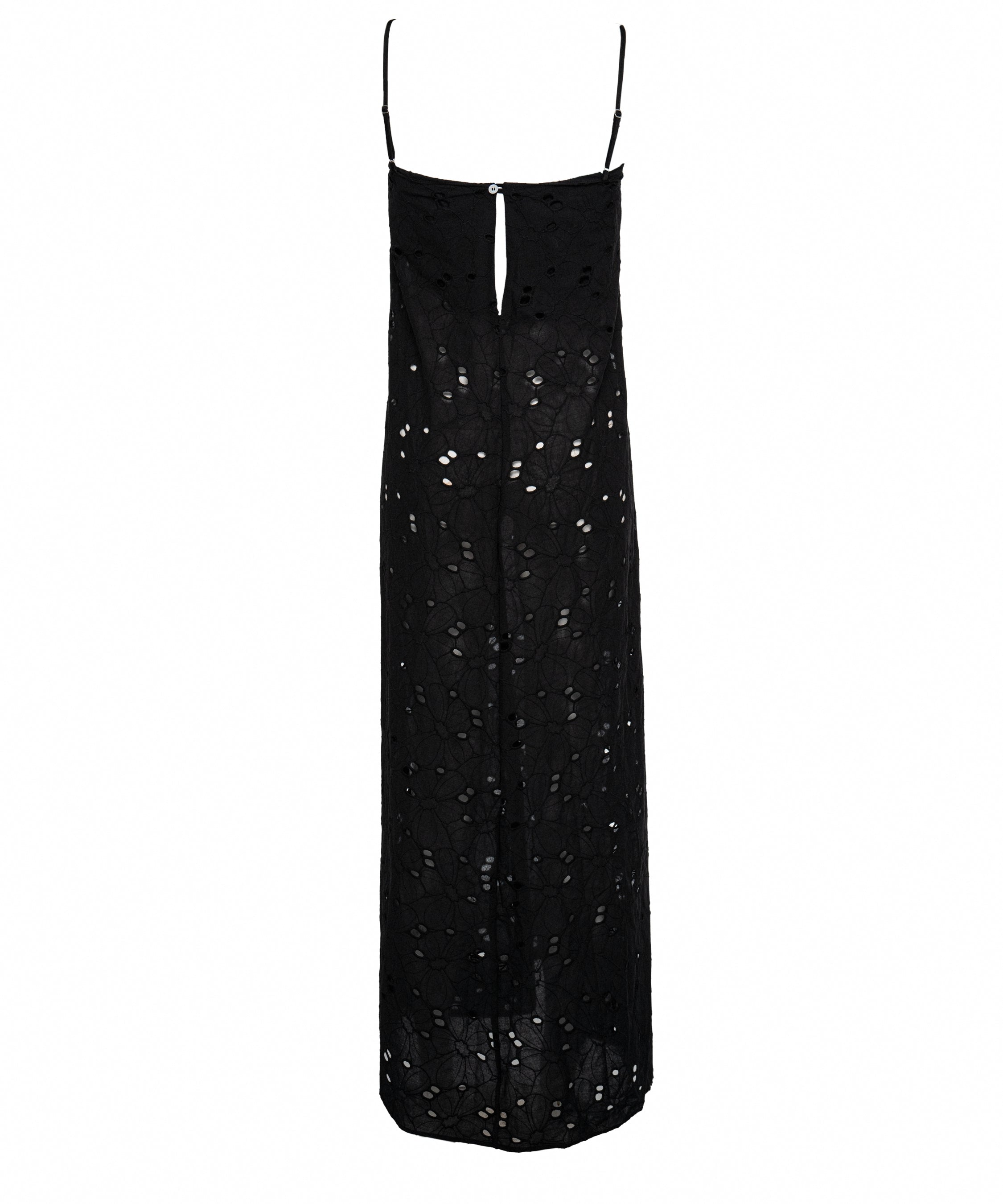 Elle Cami Dress Black Flower Eyelet