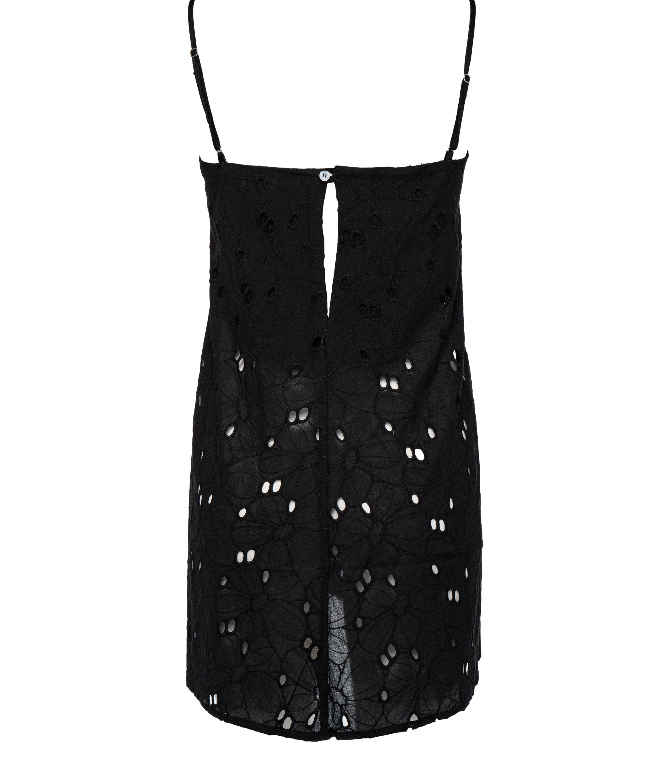 Elle Short Cami Black Flower Eyelet