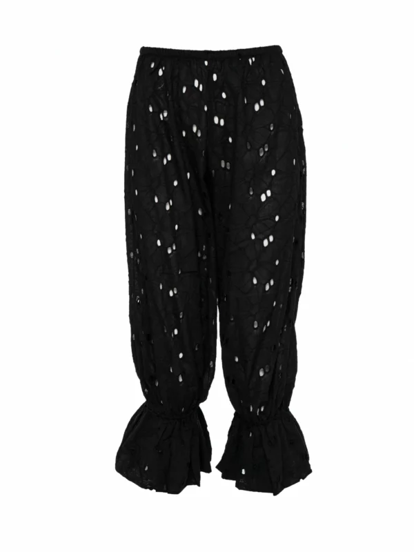 CAPRI PANTS BLACK FLOWER EYELET