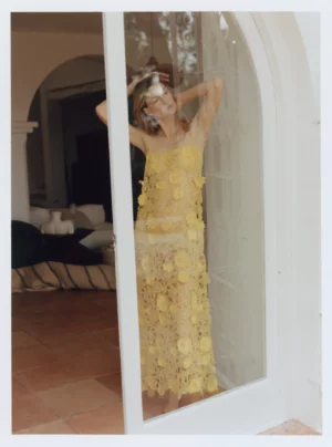 ELLE CAMI DRESS YELLOW 3D FLOWER