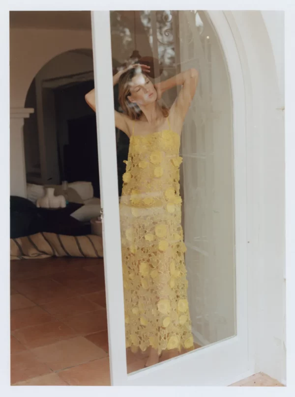 ELLE CAMI DRESS YELLOW 3D FLOWER