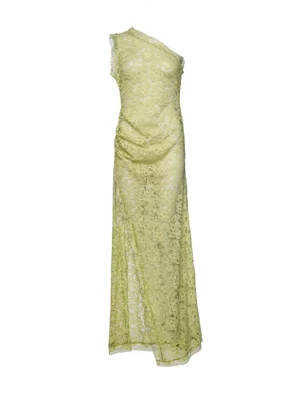 MIRI ONE SHOLDER DRESS MOSS GREEN LACE